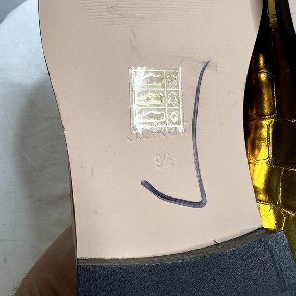 J.Crew $268 Winona Penny Loafers Croc Inspired Metallic Leather Size 9.5 BV736 - Picture 9 of 11